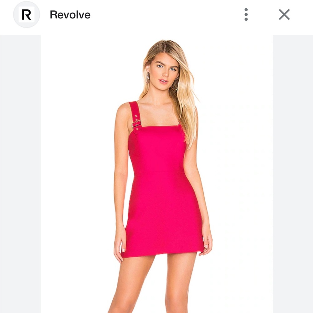 Amanda Uprichard Mandy Buckle Dress - Cherry Color Mini Dress